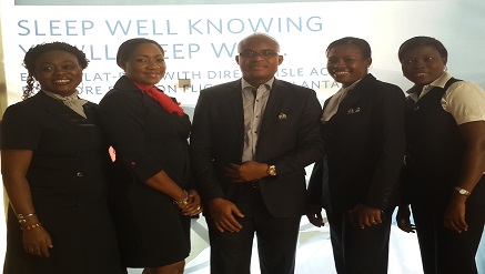 (L-r): ET Sefia, GSA manager, Joyce Ogunnaike, Delta protocol, both of Delta Air, Charles Onwubiko, chief strategist and CEO, Beacon Media Network, the event managers, Edith Udegbe, sales executive and Rebecca Adebiyi, sales executive, also of Delta Air, during the Airline’s Travel Agency Forum, 2014 held in Lagos, recently.